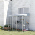 Load image into Gallery viewer, PawHut 79" Large Catio Outdoor Cat Enclosure, Galvanized Steel Outdoor Cat House with 420D Waterproof Canopy for 1-3 Large Cat, Walk-in Cat Cage with Sleeping Box, Jumping Platforms, Silver

