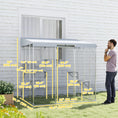 Load image into Gallery viewer, Catio Outdoor Cat Enclosure Large, 79" L Galvanized Steel Outdoor Cat House with 420D Waterproof Canopy, Multiple Platforms, Resting Condo, Lockable Door, for 1-3 Large Cats
