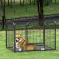 Charger l'image dans la visionneuse de la galerie, 4 Panels Dog Playpen, Heavy Duty Dog Fence, 28" H Portable Pet Playpen with Door Double Locking Latches, No Leaking Tray for Indoor Outdoor Backyard Garden, Grey
