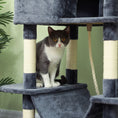 Load image into Gallery viewer, Cat Tree, 206cm Cat Tower with Sisal Scratching Posts and Board, Beds, Condos, Platforms, Hammocks, Toy Balls & Rope, Anti-Tip Kit, Kitten Activity Centre for Indoor, Dark Grey
