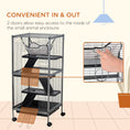Load image into Gallery viewer, Small Animal Cage with Wheels Pet Home for Chinchillas Ferrets Kittens, with Hammock, 4 Platforms, Removable Tray, Silver
