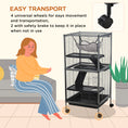 Load image into Gallery viewer, Small Animal Cage with Wheels Pet Home for Chinchillas Ferrets Kittens, with Hammock, 4 Platforms, Removable Tray, Silver
