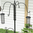 Load image into Gallery viewer, Bird Feeding Station Kit, Wild Bird Feeder Pole with 6 Hooks, 4 Hanging Feeders for Peanuts, Seed, Fat Balls, for Garden, Outdoor, Black
