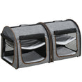 Charger l'image dans la visionneuse de la galerie, 39" Travel Pet Carrier, Portable Soft-Sided Cat Carrier with Divider, Two Compartments, Soft Cushions & Storage Bag, Grey
