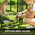 Load image into Gallery viewer, 8' x 4' x 6' Outdoor Dog Kennel, Welded Wire Dog Kennel Outside Run with 360° Rotating Bowls, Waterproof & UV Resistant Cover, for S&M&L Breeds, Chickens, Ducks, Sliver
