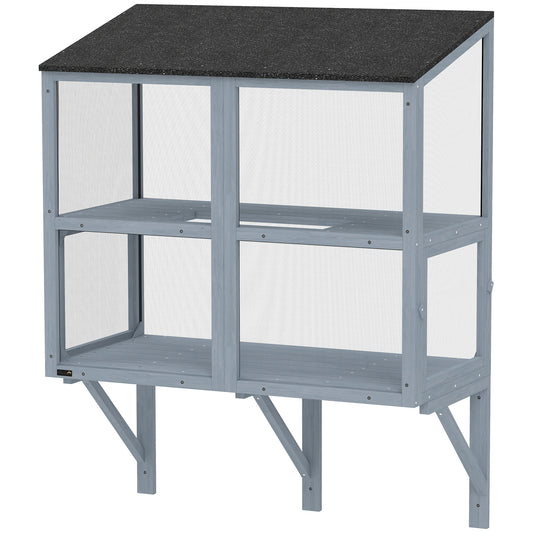 Cat Catio, Expandable Window Box Enclosure for Multiple Indoor Cats, Comfortable Wooden Pet Perch House, All Weather Use, with 2 Doors, for Sunbathing, Napping, Overlooking, 39.4"L
