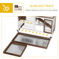 Load image into Gallery viewer, Rabbit Hutch Indoor Bunny Cage Guinea Pig House on Wheels with Run, Pull Out Trays, Brown and White
