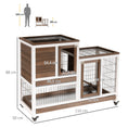 Load image into Gallery viewer, Wooden Indoor Rabbit Hutch Guinea Pig House Bunny Small Animal Cage W/ Wheels Enclosed Run 110 x 50 x 88 cm, Brown
