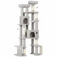 Load image into Gallery viewer, 79" Tall Cat Tree for Indoor Large Cats Adult, Multi-Level Kitty Tower Split Baseboard, 2 Condos, 2 Beds, 5 Sisal Scratching Posts, Hammock, Self-Grooming Brush

