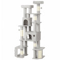 Load image into Gallery viewer, 79" Tall Cat Tree for Indoor Large Cats Adult, Multi-Level Kitty Tower Split Baseboard, 2 Condos, 2 Beds, 5 Sisal Scratching Posts, Hammock, Self-Grooming Brush
