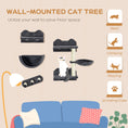Load image into Gallery viewer, 4PCs Wall Mounted Cat Tree Cat Wall Shelves Furniture Climbing Shelf Set Kitten Activity Centre w/ Hammock, Scratching Post - Dark Grey
