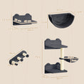 Load image into Gallery viewer, 4PCs Wall Mounted Cat Tree Cat Wall Shelves Furniture Climbing Shelf Set Kitten Activity Centre w/ Hammock, Scratching Post - Dark Grey
