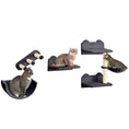 Load image into Gallery viewer, 4PCs Wall Mounted Cat Tree Cat Wall Shelves Furniture Climbing Shelf Set Kitten Activity Centre w/ Hammock, Scratching Post - Dark Grey
