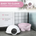Load image into Gallery viewer, Large Cat Litter Box, Hooded Cat Litter Tray with Lid, Scoop, Top Handle, Front Entrance, 53 x 51 x 48cm - Pink
