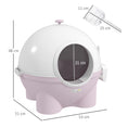 Load image into Gallery viewer, Large Cat Litter Box, Hooded Cat Litter Tray with Lid, Scoop, Top Handle, Front Entrance, 53 x 51 x 48cm - Pink
