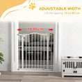 Load image into Gallery viewer, Pressure Fit Dog Stair Gate No Drilling Safety Gate Auto Close for Doorways, Hallways, 74-80cm Adjustable, 78cm Tall, White
