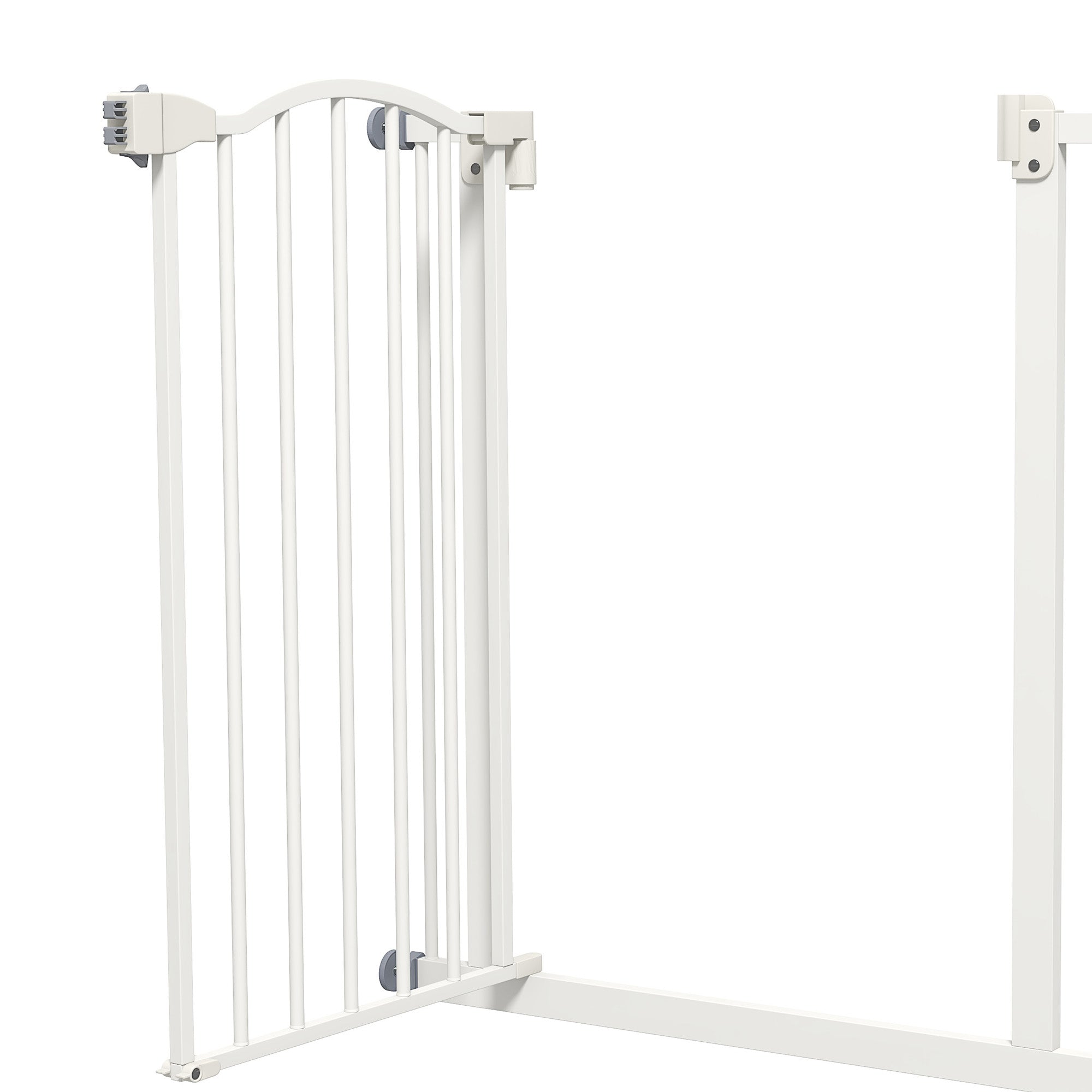 Pressure Fit Dog Stair Gate No Drilling Safety Gate Auto Close for Doorways, Hallways, 74-80cm Adjustable, 78cm Tall, White