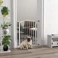 Load image into Gallery viewer, Pressure Fit Dog Stair Gate No Drilling Safety Gate Auto Close for Doorways, Hallways, 74-80cm Adjustable, 78cm Tall, White
