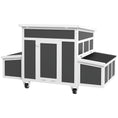 Load image into Gallery viewer, Wooden Chicken Coop, Chicken Tractor for 6 Chickens, Outdoor Poultry Cage Rabbit Hutch Duck Coop Hen House with Nesting Box, Tray, Windows, Dark Gray
