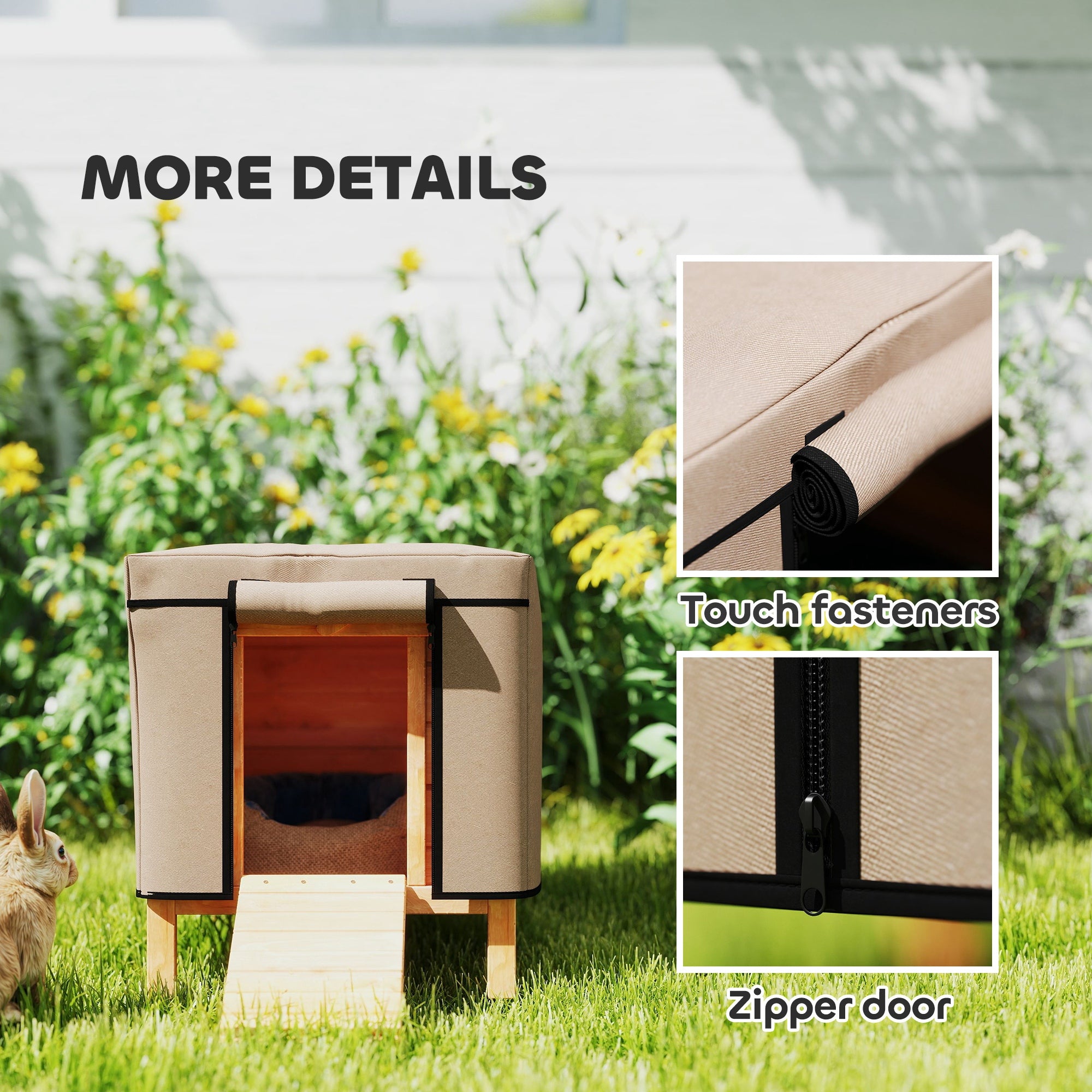 Rabbit Hutch Cover, Guinea Pig Hutch Cover, for Model X-D2-0047 & Similar Models, 43 x 52 x 37cm, Brown