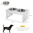 Load image into Gallery viewer, Raised Dog Bowl Feeding Bowls with Stand for Extra Small and Small Dogs Elevated Pet Bowls Water Food Feeder 44L x 24W x 15H cm - White
