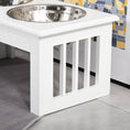 Load image into Gallery viewer, Raised Dog Bowl Feeding Bowls with Stand for Extra Small and Small Dogs Elevated Pet Bowls Water Food Feeder 44L x 24W x 15H cm - White
