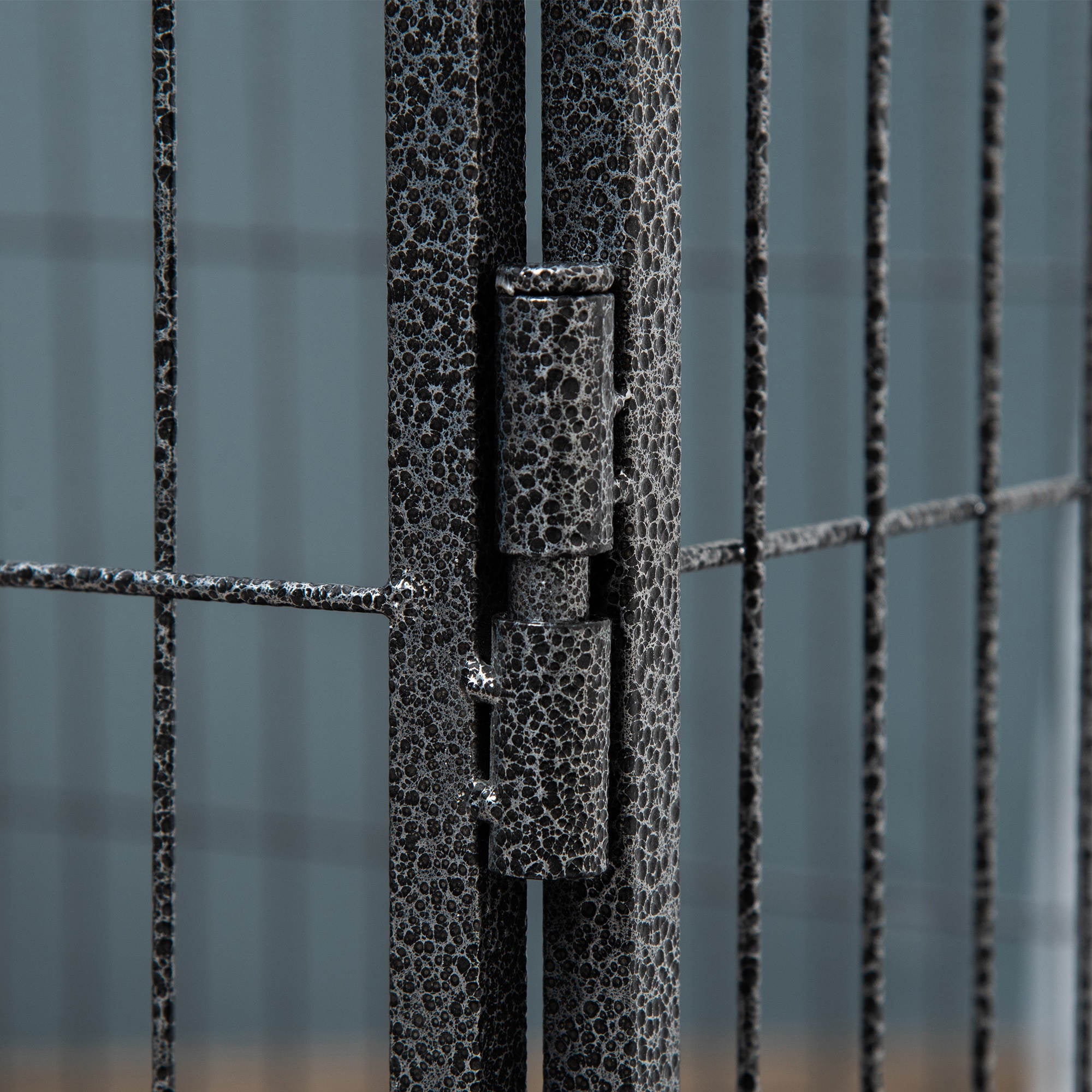 4 Panels Dog Playpen, Heavy Duty Dog Fence, 28" H Portable Pet Playpen with Door Double Locking Latches, No Leaking Tray for Indoor Outdoor Backyard Garden, Grey