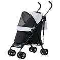 Load image into Gallery viewer, Pet stroller for Miniature Dogs, Foldable Dog Stroller with Shoulder Strap, 4 Wheels Pet Pram with Storage Bag, Cup Holder, Light Grey
