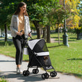 Load image into Gallery viewer, Pet stroller for Miniature Dogs, Foldable Dog Stroller with Shoulder Strap, 4 Wheels Pet Pram with Storage Bag, Cup Holder, Light Grey
