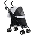 Load image into Gallery viewer, Pet stroller for Miniature Dogs, Foldable Dog Stroller with Shoulder Strap, 4 Wheels Pet Pram with Storage Bag, Cup Holder, Light Grey
