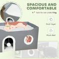 Load image into Gallery viewer, Cat House, Cat Bed for Indoor Pets, Foldable Kitten Cave with Fluffy Ball, Scratch Pad, Kitty Hideaway with Soft Cushions for Small, Medium Cats, Grey
