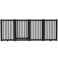 Load image into Gallery viewer, 30"H Foldable Dog Gate with Door, 4 Panels Freestanding Pet Gate Barriers Indoor with Support Feet, Puppy Fence for Dogs, Light Grey
