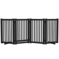 Load image into Gallery viewer, 30"H Foldable Dog Gate with Door, 4 Panels Freestanding Pet Gate Barriers Indoor with Support Feet, Puppy Fence for Dogs, Light Grey
