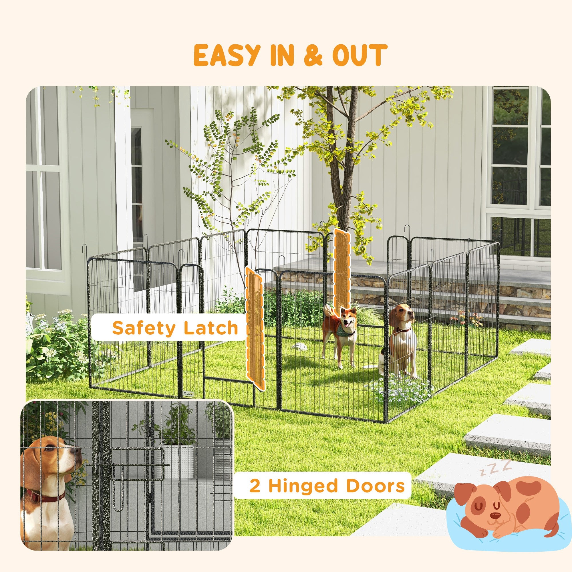 Dog Playpen, Wide 31.5"W Heavy-Duty Metal Puppy Play Pen, Pet Exercise Fences for Outside and Indoor, DIY Design with Door for Multiple Dogs, 12 Panels, 39"H
