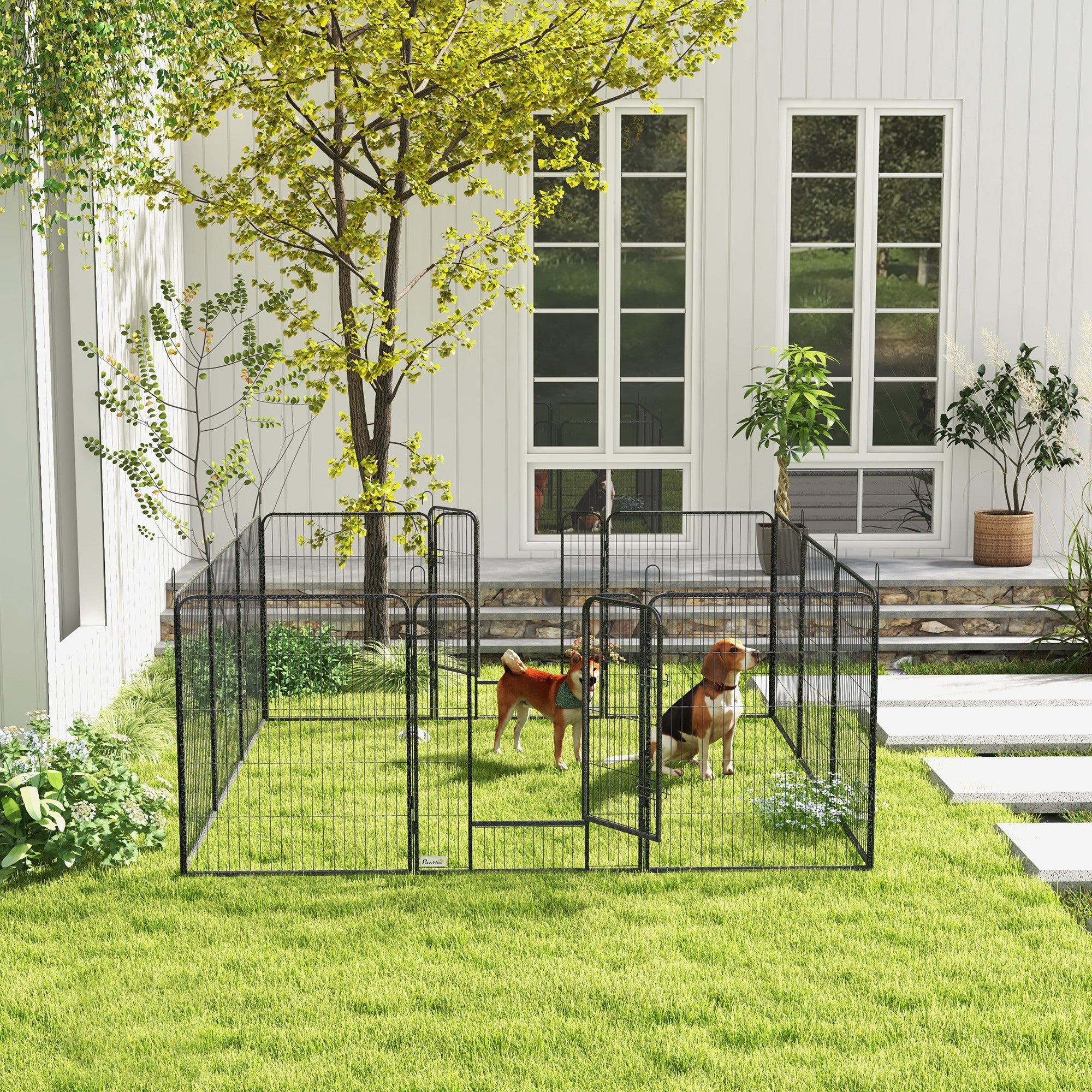 Dog Playpen, Wide 31.5"W Heavy-Duty Metal Puppy Play Pen, Pet Exercise Fences for Outside and Indoor, DIY Design with Door for Multiple Dogs, 12 Panels, 39"H
