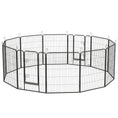 Load image into Gallery viewer, Dog Playpen, Wide 31.5"W Heavy-Duty Metal Puppy Play Pen, Pet Exercise Fences for Outside and Indoor, DIY Design with Door for Multiple Dogs, 12 Panels, 39"H
