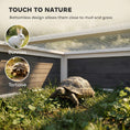 Load image into Gallery viewer, Wooden Tortoise House, Tortoise Enclosure with Clear Observation Window, Top Opening, Multiple Doors, Galvanised Mesh, Small Animal Enclosure for Indoor Outdoor Use, Dark Grey
