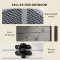 Load image into Gallery viewer, Wooden Tortoise House, Tortoise Enclosure with Clear Observation Window, Top Opening, Multiple Doors, Galvanised Mesh, Small Animal Enclosure for Indoor Outdoor Use, Dark Grey
