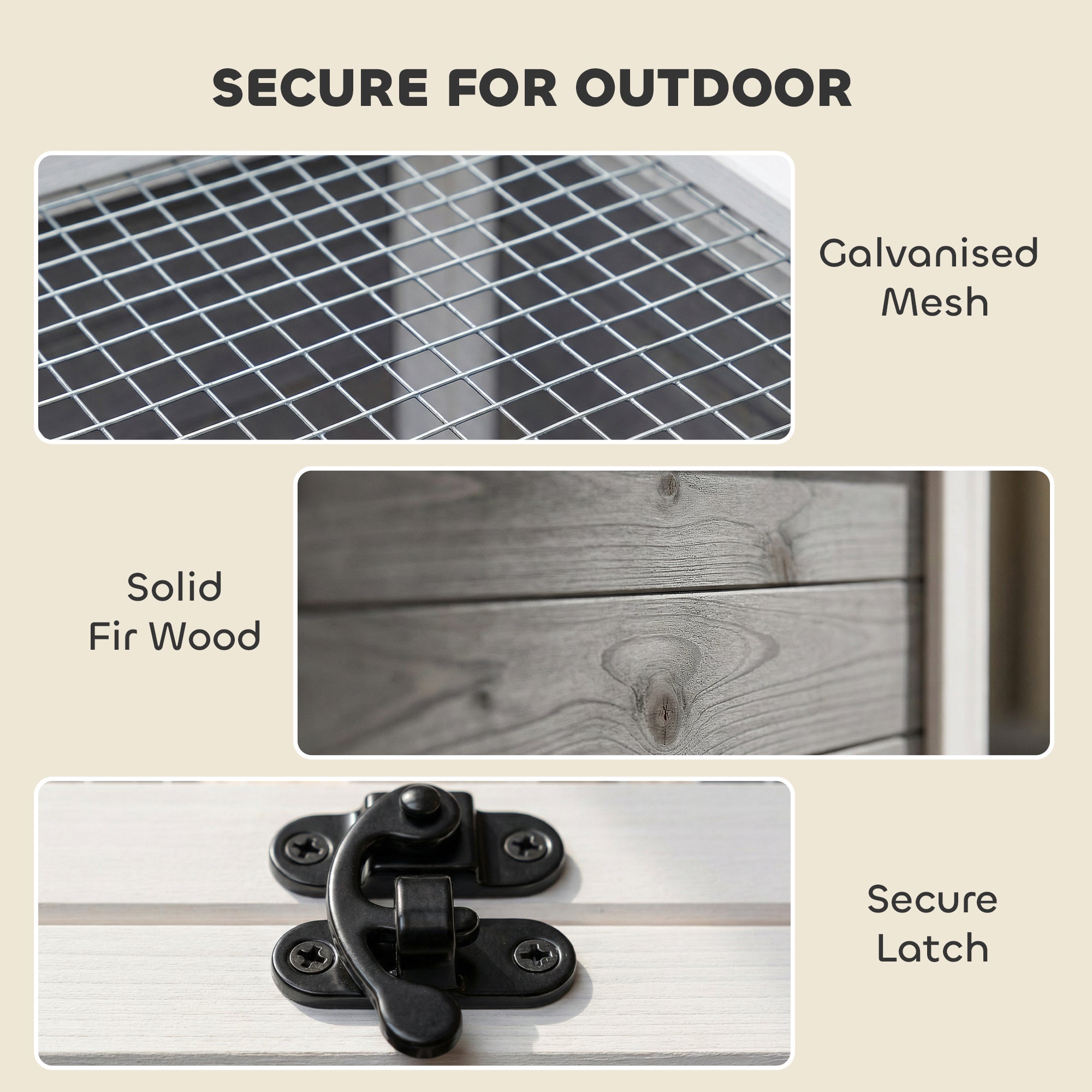 Wooden Tortoise House, Tortoise Enclosure with Clear Observation Window, Top Opening, Multiple Doors, Galvanised Mesh, Small Animal Enclosure for Indoor Outdoor Use, Dark Grey