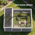Load image into Gallery viewer, Wooden Tortoise House, Tortoise Enclosure with Clear Observation Window, Top Opening, Multiple Doors, Galvanised Mesh, Small Animal Enclosure for Indoor Outdoor Use, Dark Grey
