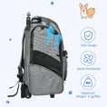 Load image into Gallery viewer, Pet Travel Backpack Bag Cat Puppy Dog Carrier w/ Trolley and Telescopic Handle Portable Stroller Wheel Luggage Bag (Grey)

