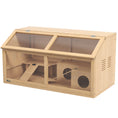 Load image into Gallery viewer, Wooden Hamster Cage, Gerbil Cage for Syrian Hamster with Exercise Play House, Openable Top 85 x 45 x 44cm - Nature
