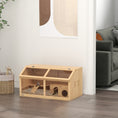 Load image into Gallery viewer, Wooden Hamster Cage, Gerbil Cage for Syrian Hamster with Exercise Play House, Openable Top 85 x 45 x 44cm - Nature

