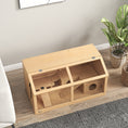 Load image into Gallery viewer, Wooden Hamster Cage, Gerbil Cage for Syrian Hamster with Exercise Play House, Openable Top 85 x 45 x 44cm - Nature
