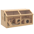 Load image into Gallery viewer, Wooden Hamster Cage, Gerbil Cage for Syrian Hamster with Exercise Play House, Openable Top 85 x 45 x 44cm - Nature
