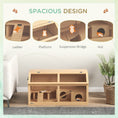 Load image into Gallery viewer, Wooden Hamster Cage, Gerbil Cage for Syrian Hamster with Exercise Play House, Openable Top 85 x 45 x 44cm - Nature

