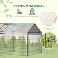 Load image into Gallery viewer, Rabbit Run Playpen, Guinea Pig Cage with Pitched Roof, Sun Protection Cover, 220 x 103 x 103 cm, Metal Enclosure for Small Animals, Chickens, Ferrets, Beige
