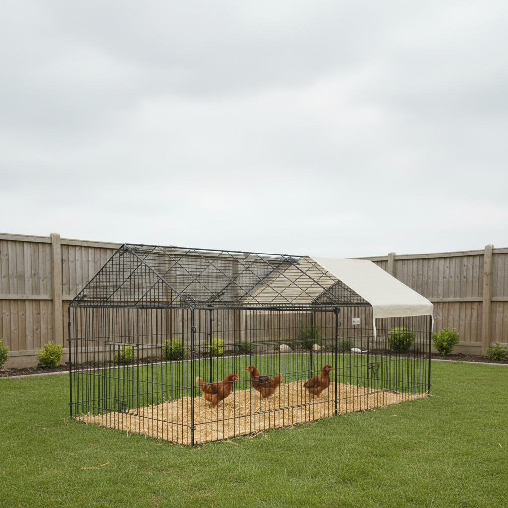 Playpen for Small Pets with Sun Protection Cover 220 x 103 x 103 cm
