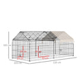Load image into Gallery viewer, Rabbit Run Playpen, Guinea Pig Cage with Pitched Roof, Sun Protection Cover, 220 x 103 x 103 cm, Metal Enclosure for Small Animals, Chickens, Ferrets, Beige
