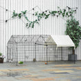 Load image into Gallery viewer, Rabbit Run Playpen, Guinea Pig Cage with Pitched Roof, Sun Protection Cover, 220 x 103 x 103 cm, Metal Enclosure for Small Animals, Chickens, Ferrets, Beige
